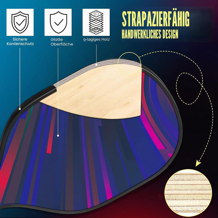DULCE DOM Pickleball-Paddel, 2er- / 4er-Set, USAPA-genehmigt, Fiberglas/Kohlefaser, Pickleballschläg