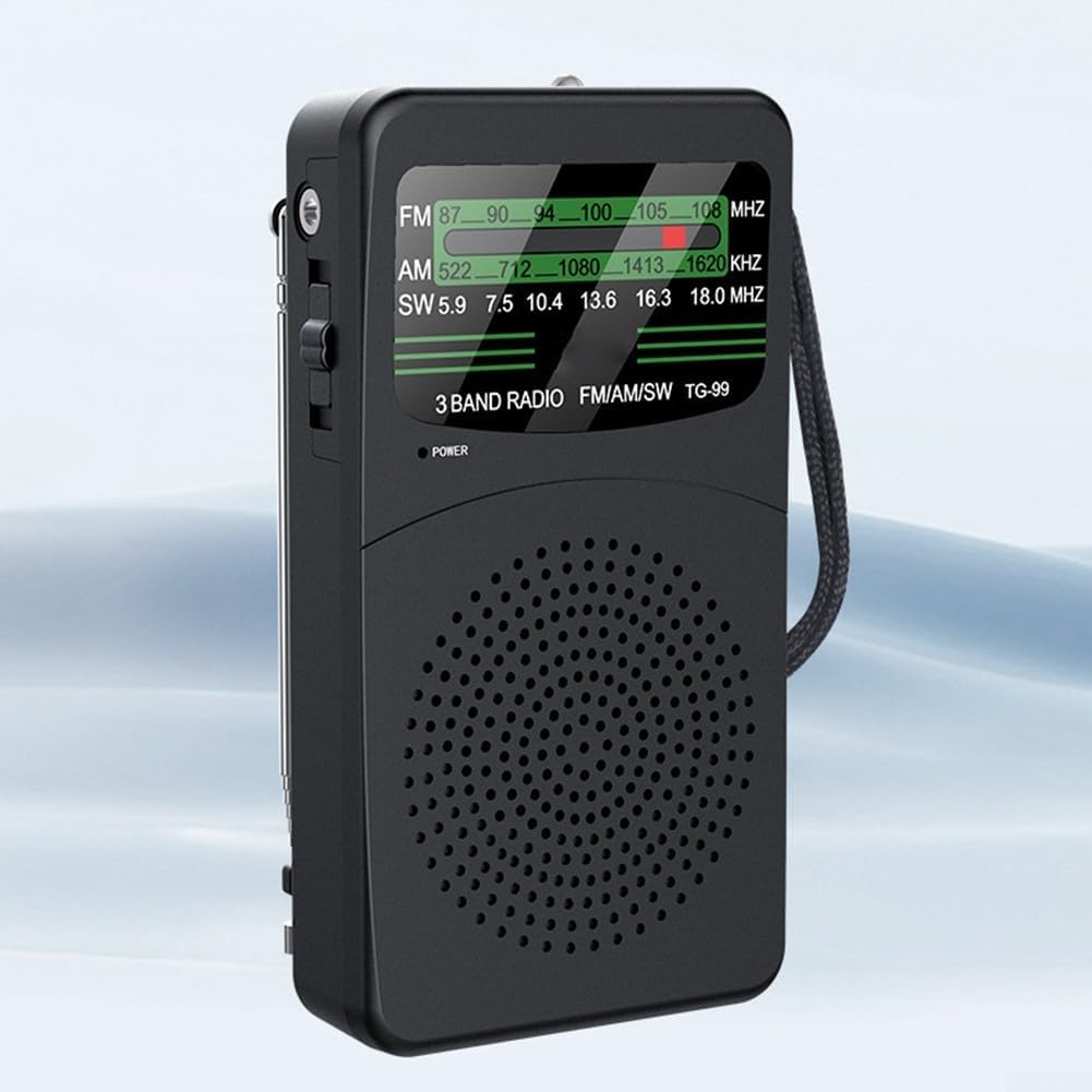 Radio, tragbares Digitalradio AM/FM/SW Radio, kompaktes Design mit leistungsstarkem 3-W-Lautsprecher