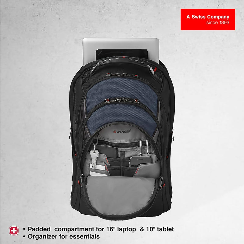 WENGER Ibex Laptop-Rucksack mit Tabletfach, Notebook bis 17 Zoll, Tablet bis 10 Zoll, Organizer, 23