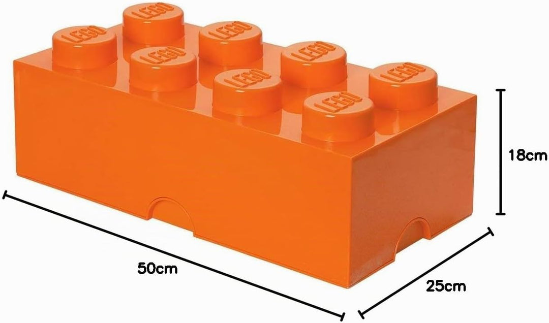 LEGO Aufbewahrungsstein, 8 Noppen, Stapelbare Aufbewahrungsbox, 12 l, orange