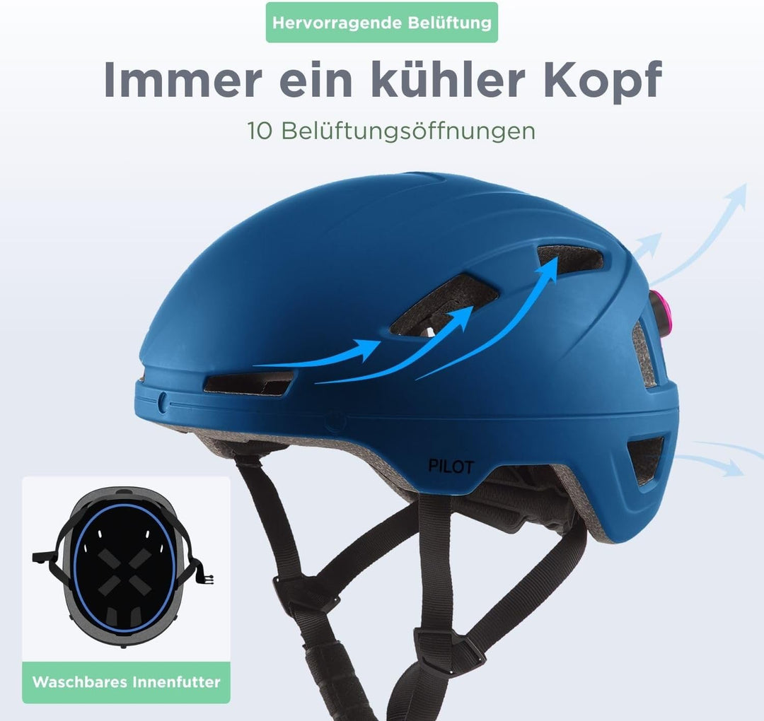 GOOFF Pilot S-Pedelec Helm - Schutz für schnelle E-Bike Fahrten – Fahrradhelm mit Visier und Licht –
