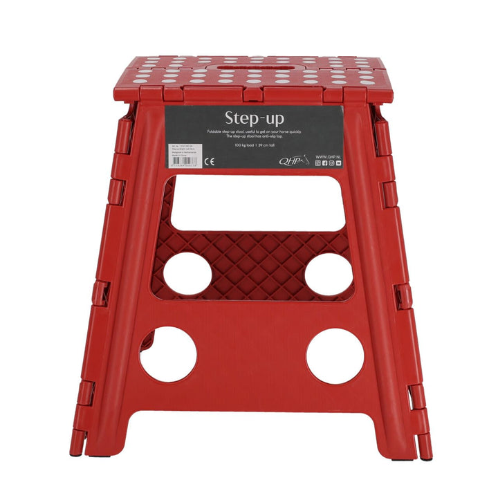 QHP Step up Hocker Aufstieghilfe Kunststoff klappbar Höhe 39 cm (Leuchtend rot)