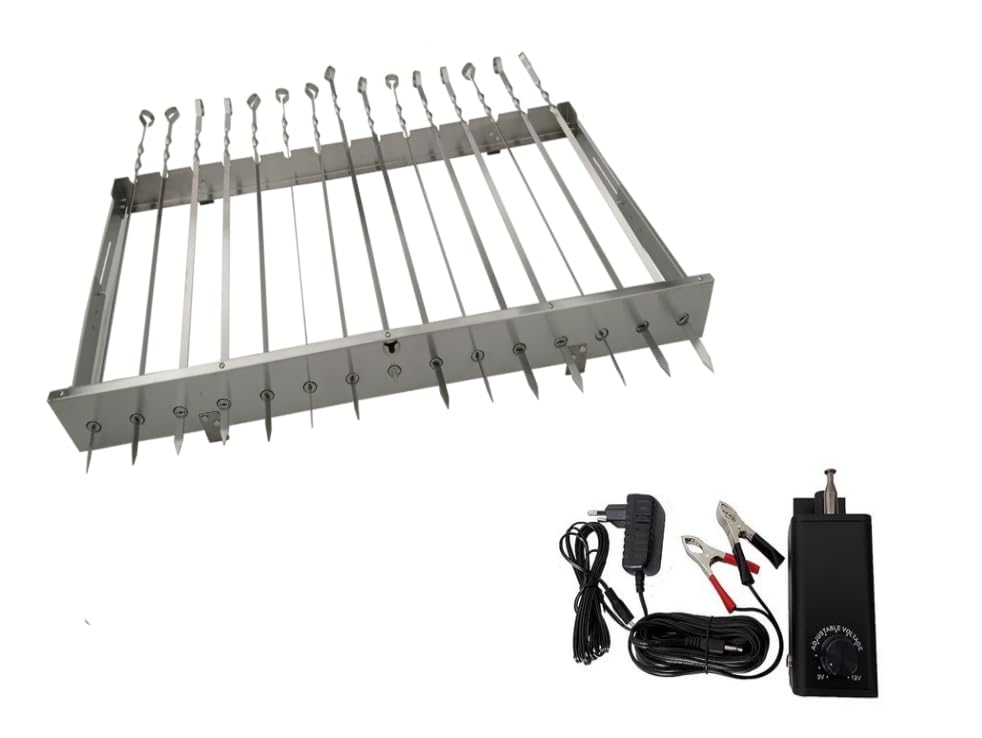 Neu walexo Spiessdreher (universell), incl. 15 Edelstahlspiesse mit verschiedenen Motoren (mit Motor