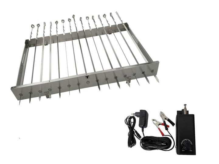 Neu walexo Spiessdreher (universell), incl. 15 Edelstahlspiesse mit verschiedenen Motoren (mit Motor