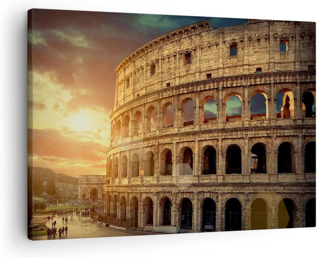 Bilder auf Leinwand Coloseum Roma Architektur Italien Leinwandbild 70x50cm Wandbilder Dekoration Woh