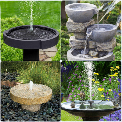 SZMP Solar Springbrunnen, 2024 Upgrade Glas Solar Teichpumpe mit 3M Kabel & 8 Düsen Solar Wasserpump