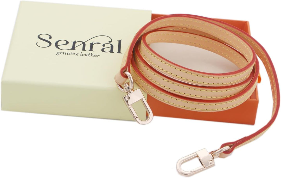 Senral Langer Vachetta Leder Gurt 100/110/120/130/140 cm Schmaler Umhängegurt für Favorite MM Pochet