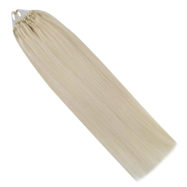Moresoo Microring Extensions Echthaar Remy Blond Cold Fusion Haarextension Echthaar Microring Loop P