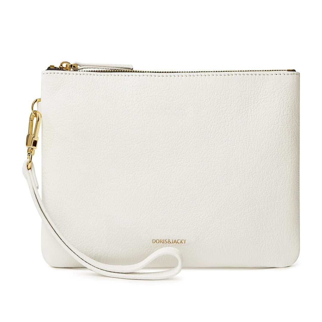 DORIS&JACKY Lammfell Leder Wristlet Clutch Geldbörse Für Frauen Grosse Weiche Designer Geldbörse Mit
