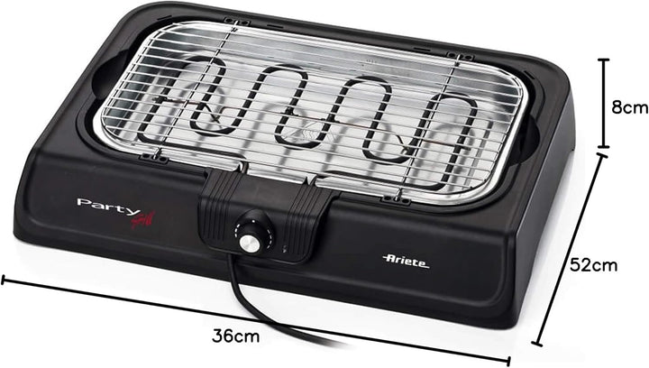 Ariete 00C073300AR0 Party Grill 733 - elektrischer Tischgrill, 2200 W, schwarz 723, 723