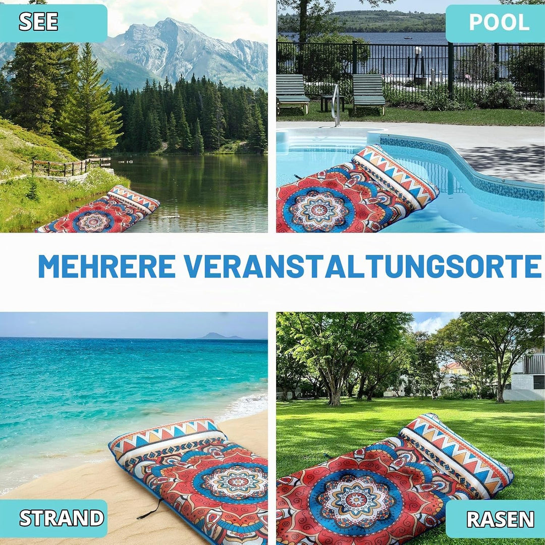 WERNNSAI Luftmatratze Pool- Luftmatratze Wasser Hängematte für Erwachsene Bohemian, Bohemian
