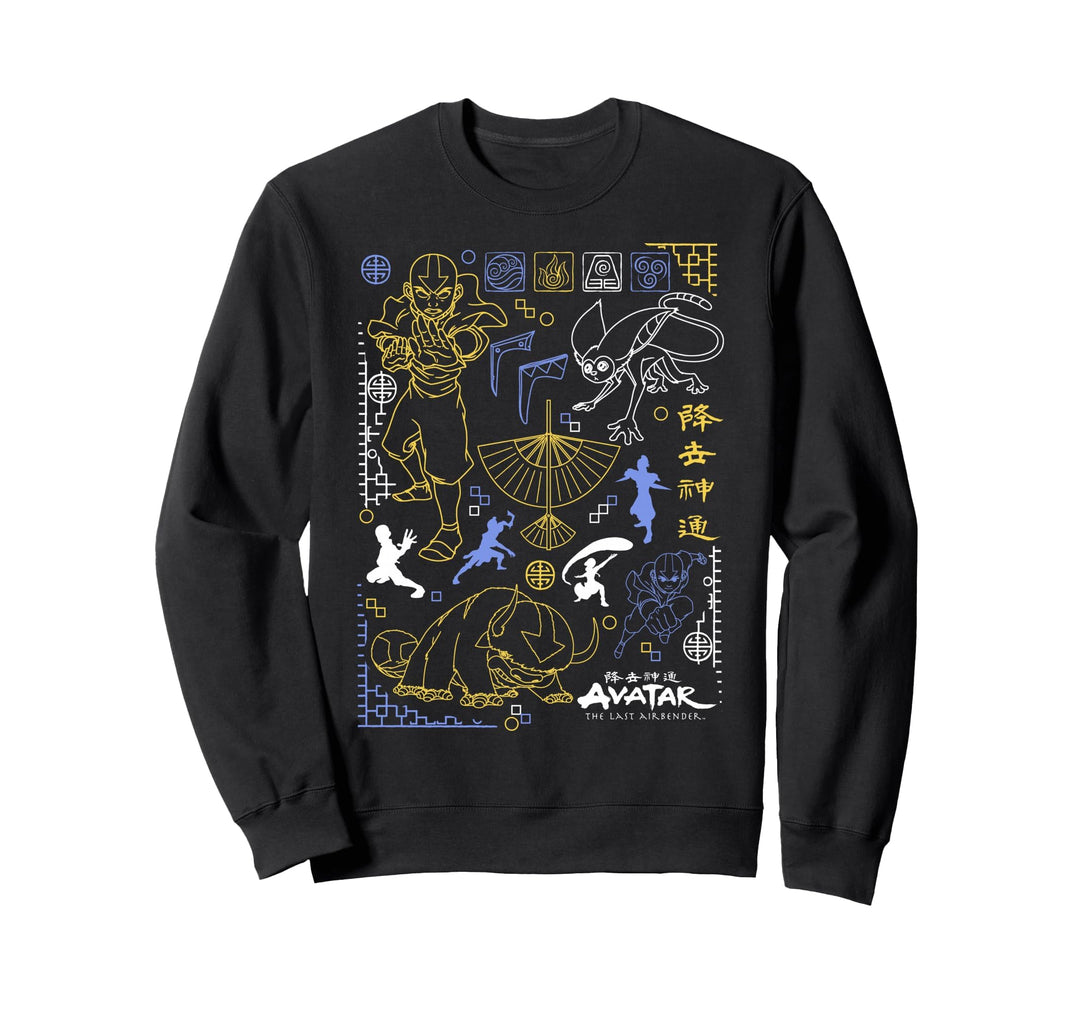 Avatar: Der Herr der Elemente Charakter Line Kunst Sweatshirt