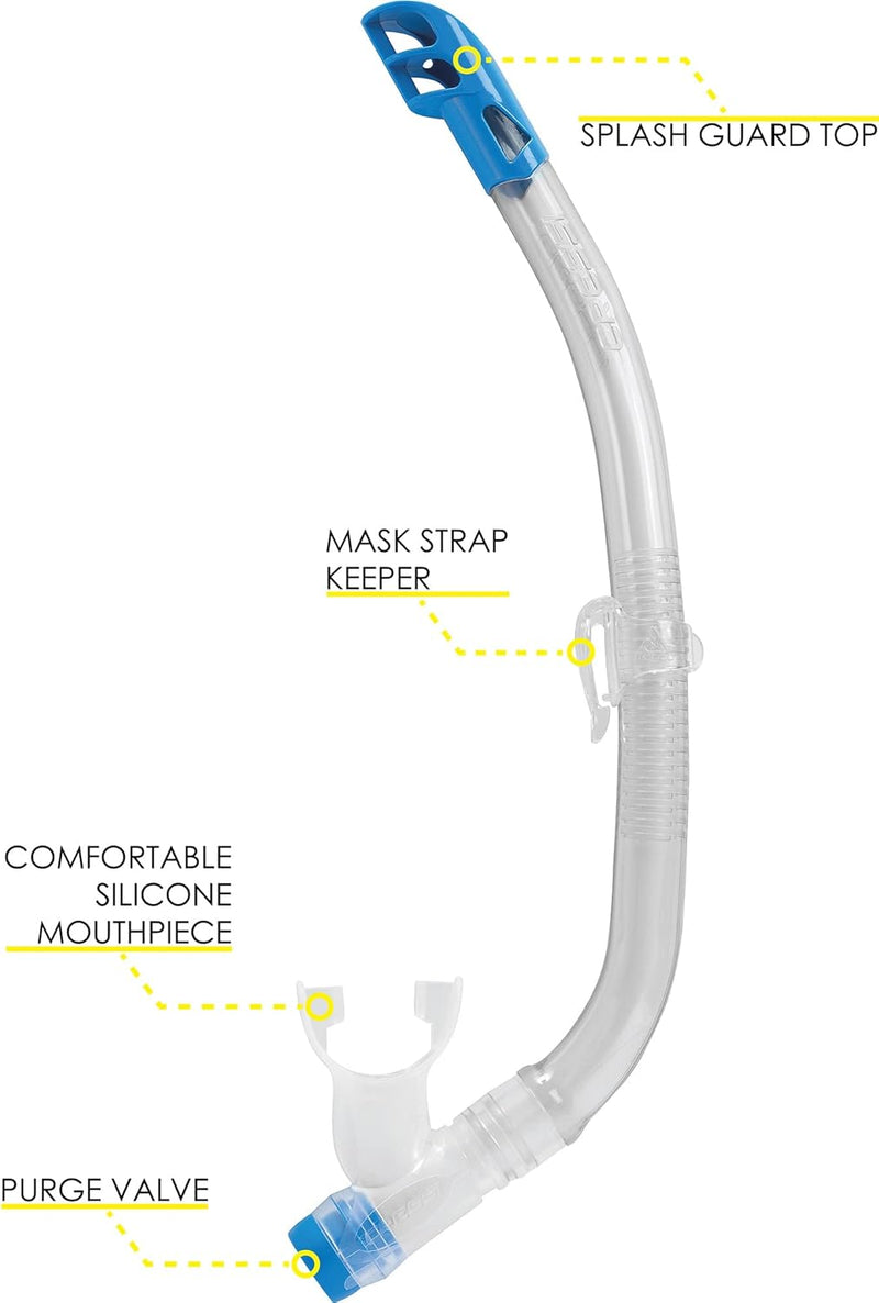 Cressi Estrella Jr - Maske zum Tauchen und Schnorcheln Transparent/Blau Maske + Schnorchel, Transpar