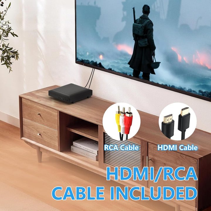 Ceihoit Mini DVD Player für TV HDMI/AV Ausgang mit Kabel enthalten, HD 1080P Upscaling, USB Eingang,