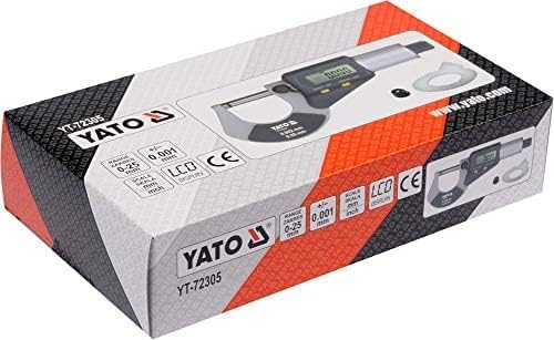 YATO DIGITAL OUTSIDE MICROMETER 0-25MM, 0.01MM, Violett, 0.34kg, Buchenholzgriff