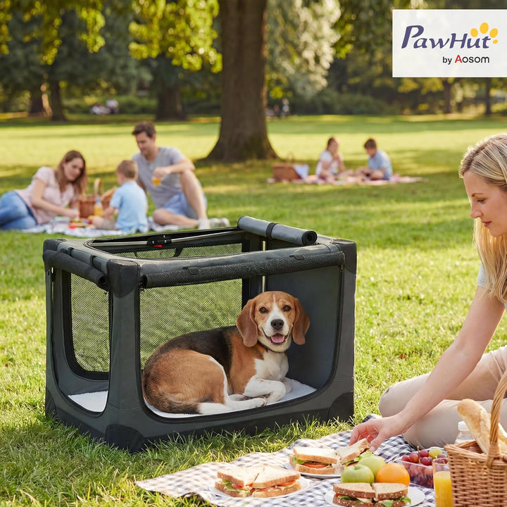 PawHut Hundebox faltbar 76x54x54cm Hundetransportbox mit Kissen abnehmbar waschbar Bezug atmungsakti