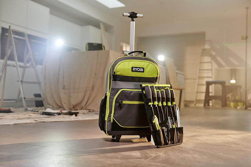 RYOBI Werkzeug-Rucksack RSSBP2 (integrierten Rollen, teleskopierbarem Griff, 600-Denier Polyester Ko