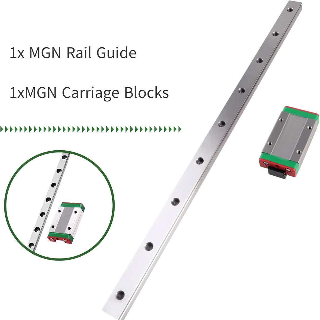 ONLISUM MGN12H Mini Lineare Schienenführung, 350 mm Länge, 12 mm Breite, Linearführung mit Linearfüh
