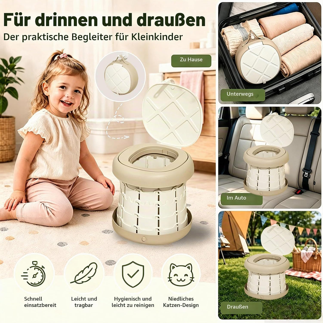 auvstar Töpfchen Falttoilette Kinder,Tragbare Baby Reise Töpfchen,Baby Kindertoilette,Tragbarer töpf