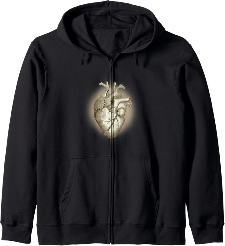 Anatomisches menschliches Herz, Anatomie-Illustrationen. Kapuzenjacke