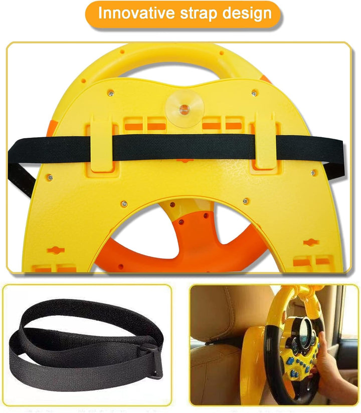 RedCrab Kinder Lenkrad Spielzeug, 360° Rotation Simulierter Tragbarer Controller mit Klang und Musik