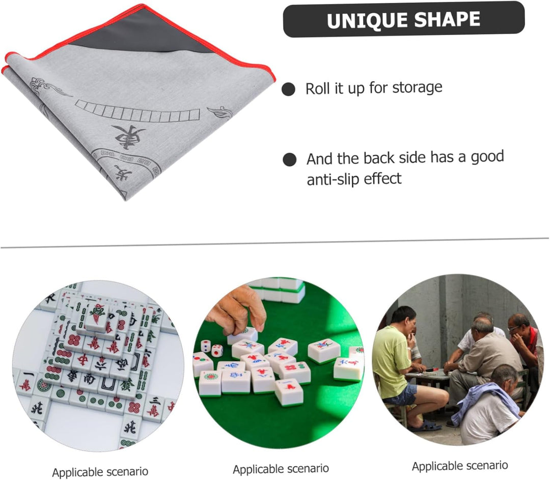 TOYANDONA Mahjong Tischdecke Party Tischläufer Karten Spielunterlage Mahjong Tischset Tischwäsche Sc