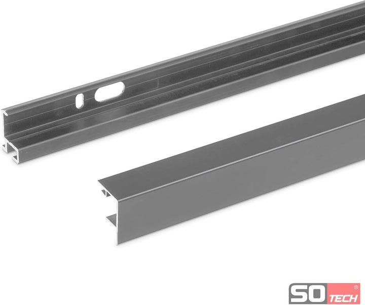 Kesseböhmer Linero style Küchenreling Edelstahloptik 1800 x 22 x 29 mm Alu Relingsystem von SOTECH P