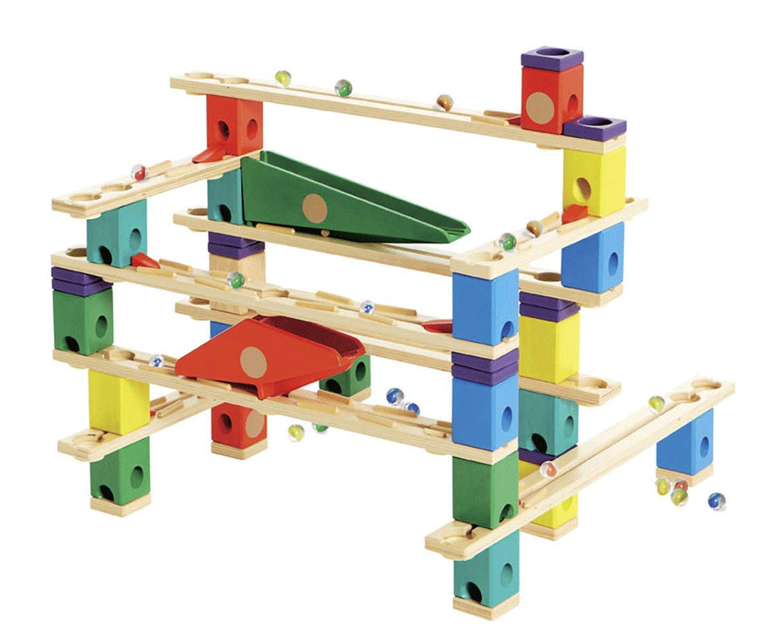 Hape E6009 - Quadrilla Vertigo, Kugelbahn, Konstruktionsspielzeug, aus Holz, ab 4 Jahren, Multi-colo