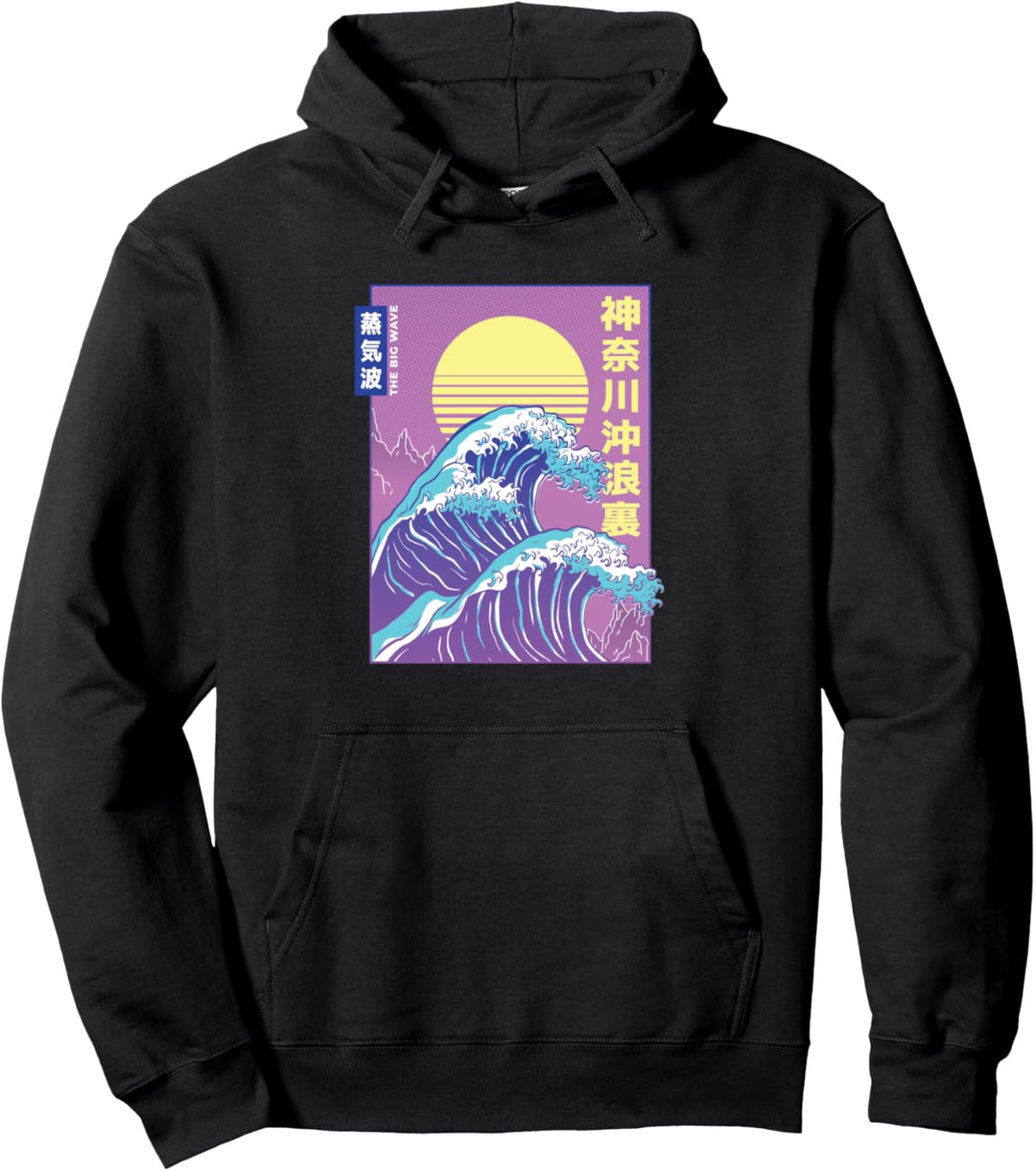 Big Wave Japanese Vaporwave Aesthetik Style Welle Kanagawa Pullover Hoodie