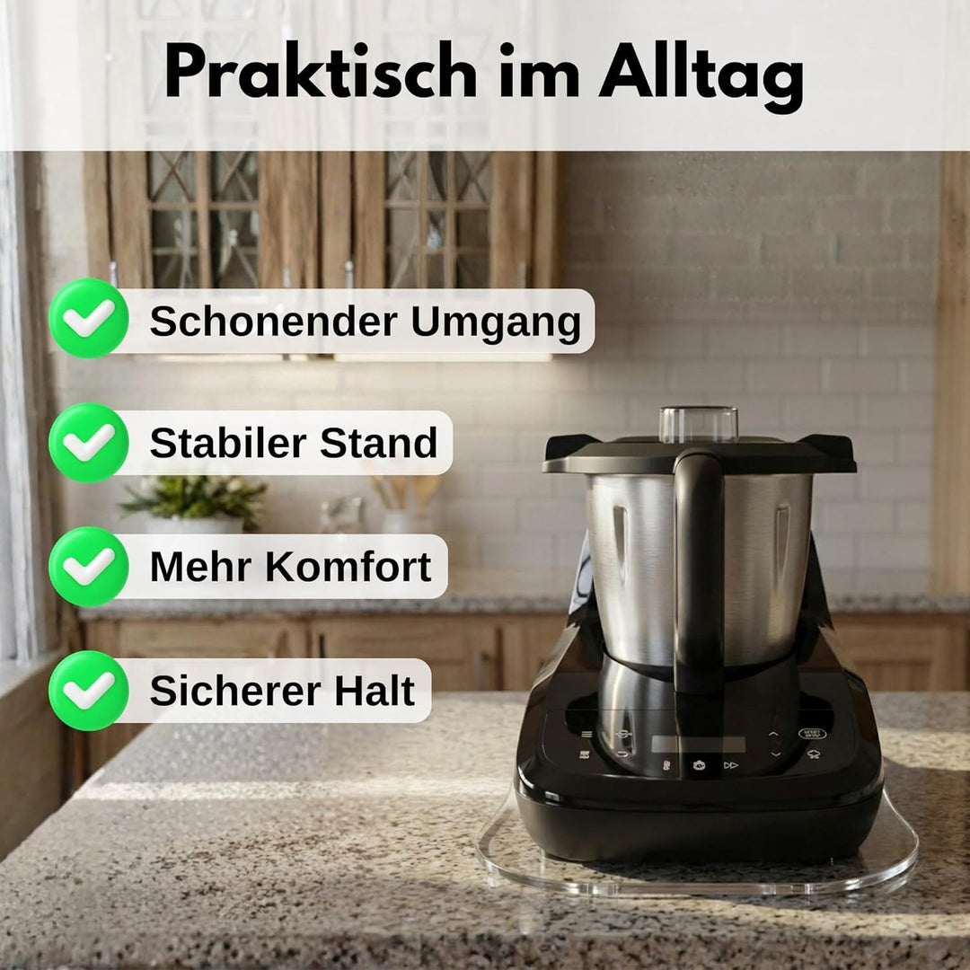 Gleitbrett passend für Monsieur Cuisine Compact Unterlage aus Acryl Zubehör Gleiter für müheloses Ve
