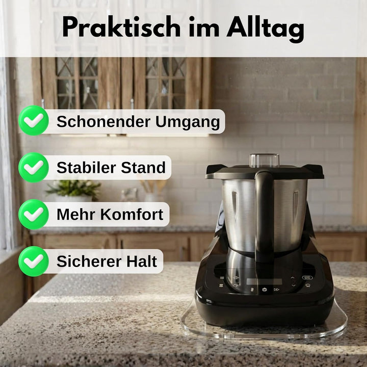 Gleitbrett passend für Monsieur Cuisine Compact Unterlage aus Acryl Zubehör Gleiter für müheloses Ve