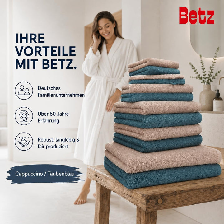 Betz 12 TLG. Handtuch Set Berlin 100% Baumwolle 2 Liegetücher 4 Handtücher 2 Gästetücher 2 Seiflappe