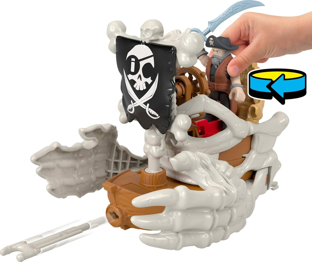 Fisher-Price Imaginext Billy Bones Piraten-Bundle-Spielset mit 3 Actionfiguren, einem Spielzeugboot