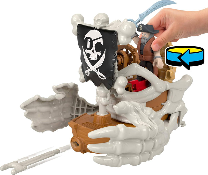 Fisher-Price Imaginext Billy Bones Piraten-Bundle-Spielset mit 3 Actionfiguren, einem Spielzeugboot