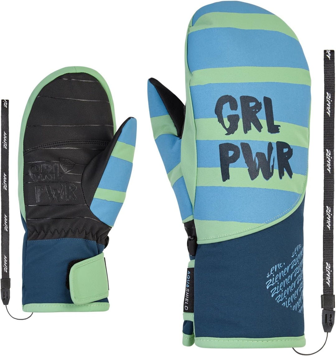 Ziener Mädchen Liwani Ski-Fäustling/Wintersport | wasserdicht, Primaloft, modisch 7 pastel green, 7