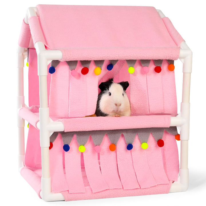 Meerschweinchen Hochbett, Kleintiere Etagenbett, Meerschweinchen Hängematte mit Fleece Waldversteck,