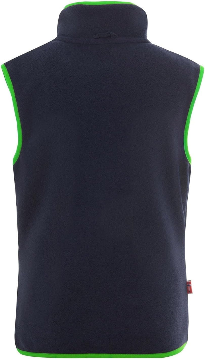 Trollkids Kinder Fleece-Weste Arendal 110 Marineblau / Vipergrün, 110 Marineblau / Vipergrün