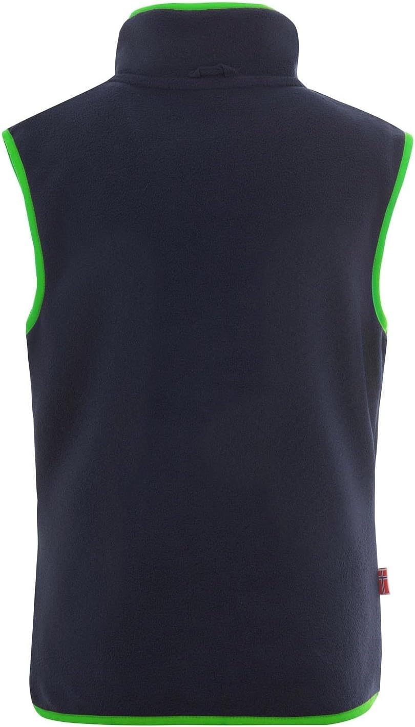 Trollkids Kinder Fleece-Weste Arendal 116 Marineblau / Vipergrün, 116 Marineblau / Vipergrün