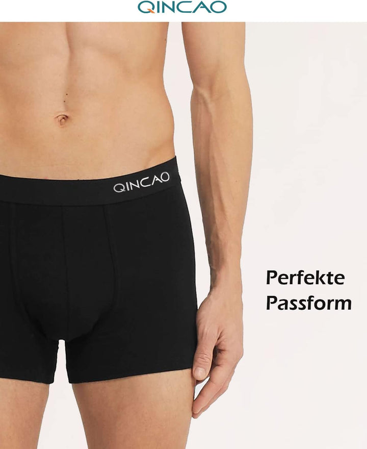 QINCAO Boxershorts Herren 6er Pack Ohne Kratzenden Zettel Männer Unterhosen Unterwäsche Boxer Baumwo