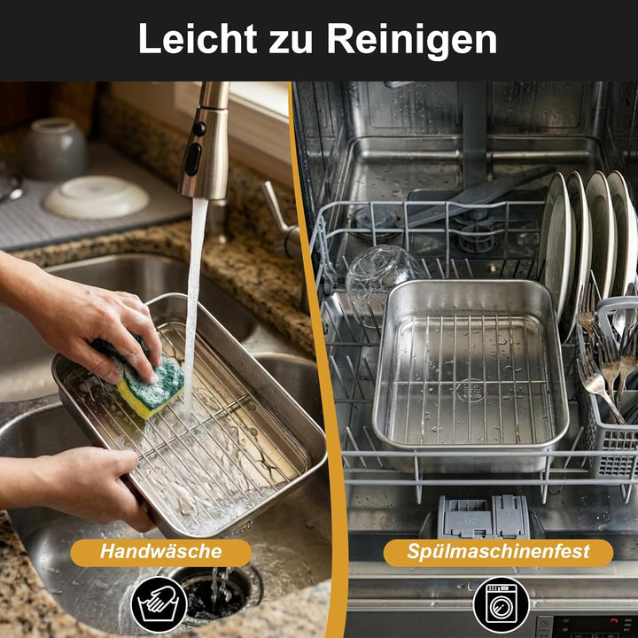 2 Stück Airfryer Zubehör für Ninja Dual Zone &amp; FlexDrawer Auflaufform Airfryer mit Deckel 304 Edelst
