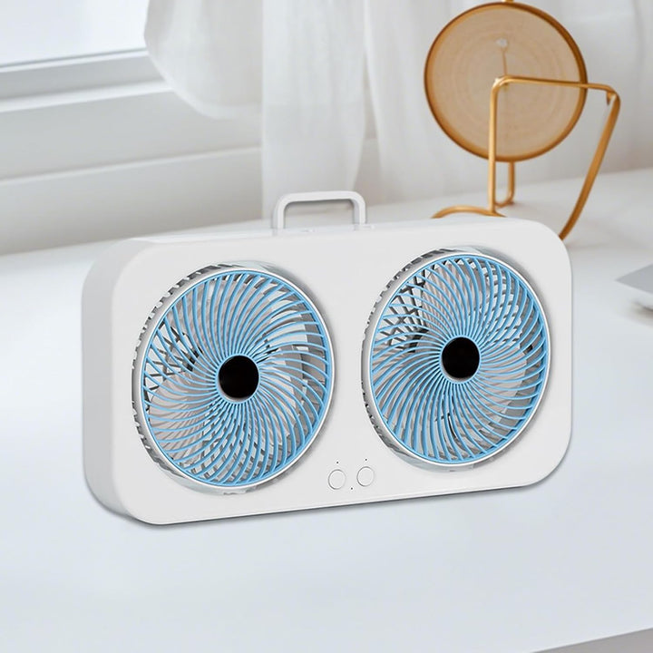 Schreibtischventilator,Luftkühler Mit Doppelkopf-Design & Tragbar - USB-Aufladbarer Leiser Ventilato