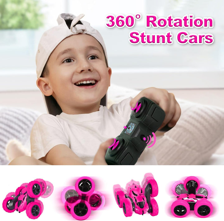 Ferngesteuertes Auto, 90 Min Spielzeit, 2.4Ghz Doppelseitig 360° drehbare RC Stunt Crawler mit Schei
