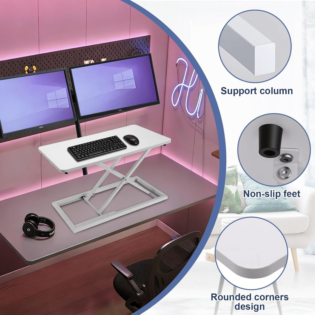 Gugxiom Stehpult-Konverter Höhenverstellbar, 60CM Einzel-Stehpult-Aufsatz für Ergonomische Sitz-Steh