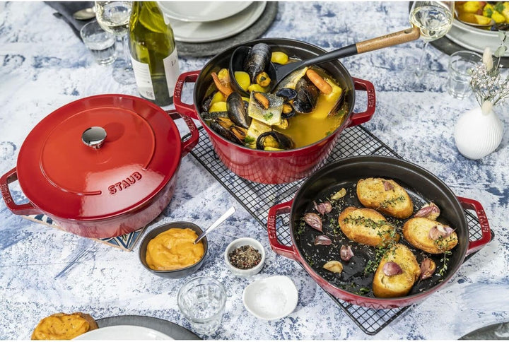 Staub La Cocotte Round Cast iron Casserole baking dish - SET OF 3 PIECES