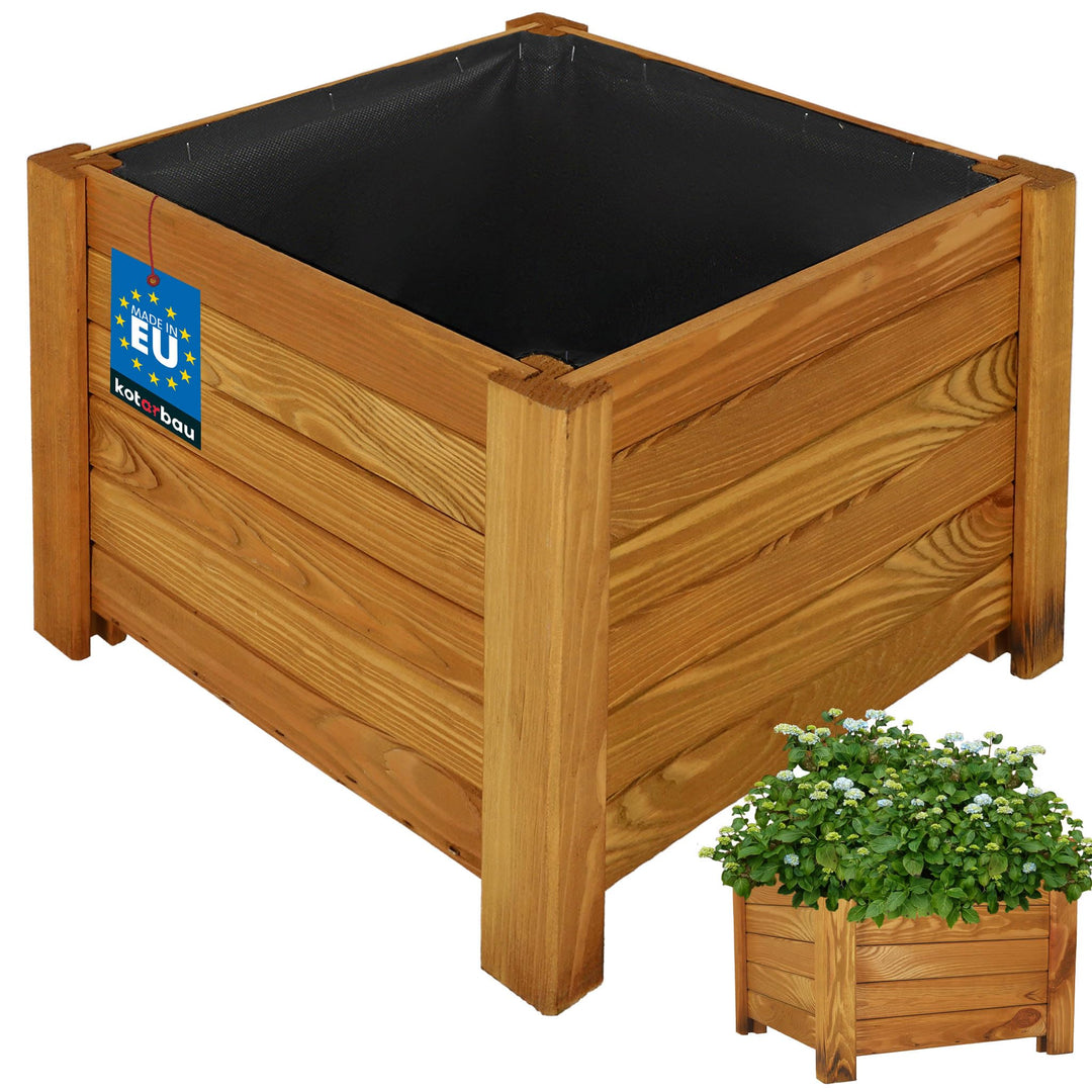 KOTARBAU® Blumenkasten - 38 x 38 x 30 cm - Pflanzkasten mit Vlies - Pflanzkübel gross aussen - Balko