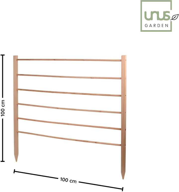 UNUS Rankhilfe aus Holz, 100 cm hoch, Grau, Wetterfeste Pflanzenstütze für Garten & Gewächshaus, ein