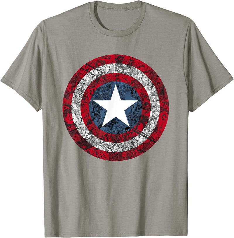Mens Marvel Captain America Avengers Shield Comic T-Shirt C2 Large Red