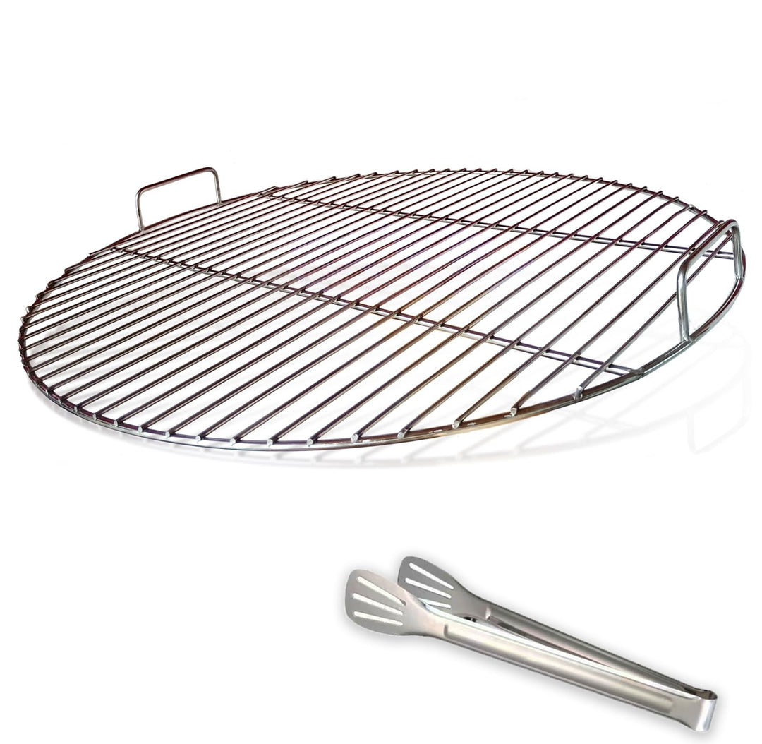304 grillrost Edelstahl rund mit Griff, 54.5 cm Durchmesser für 57 cm Holzkohlegrills z.B Weber,Gril