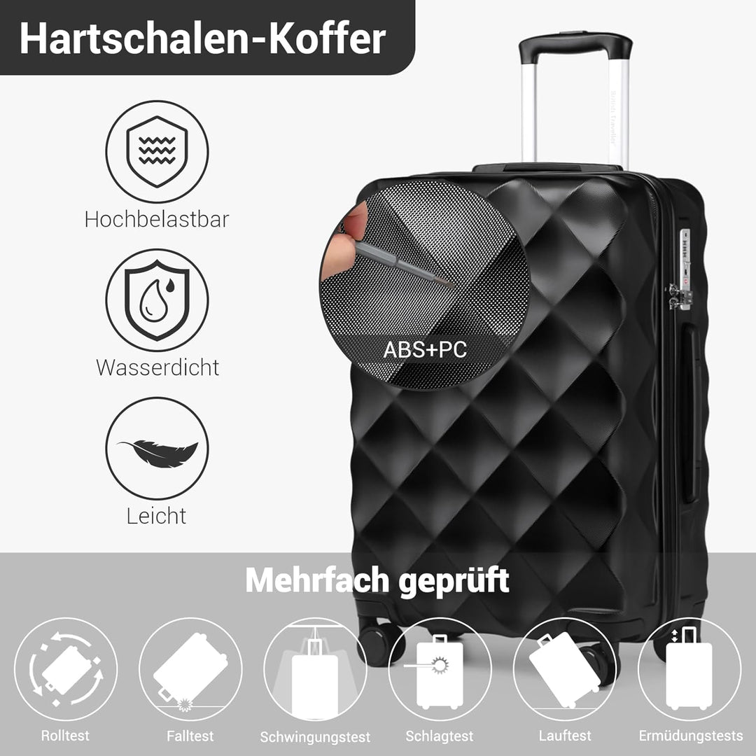 British Traveller Hartschalenkoffer Handgepäck Koffer 53 * 35 * 21cm Reisekoffer Handgepäck Koffer T