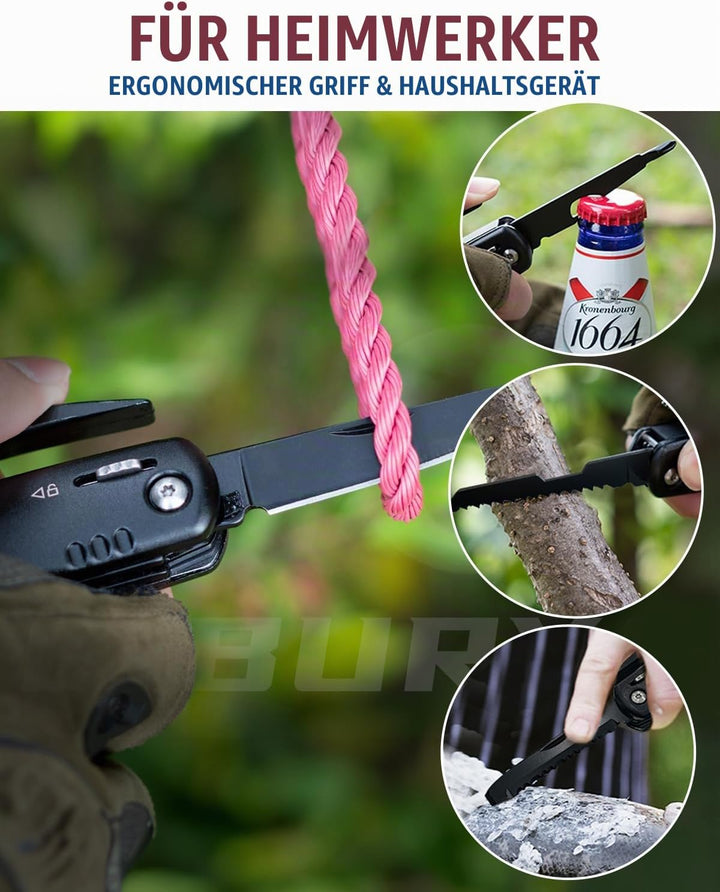 BIBURY Hammer &amp; Schneeflocken Multitool für Manner, Outdoor Campingzubehör Überlebensausrüstung, Ges